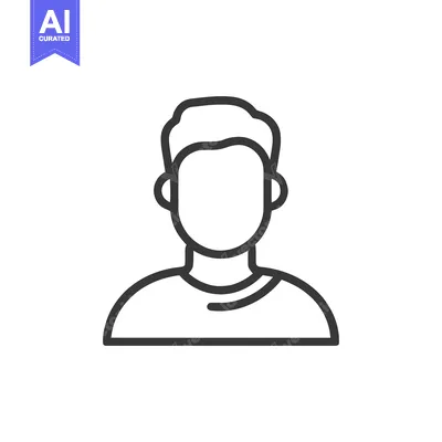 Premium design asset: Minimalist Man Icon: Faceless Portrait with Clean Lines and Modern Des