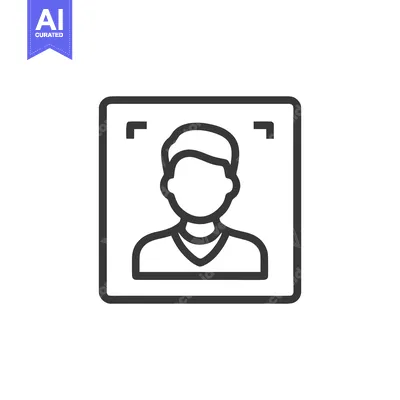 Popular premium asset: Minimalist Portrait Icon with Focus Square, Modern Line Art Design