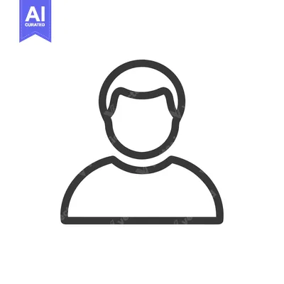 Minimalist Person Icon: Simple Outline of a Man's Silhouette