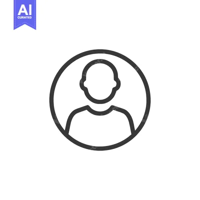 Minimalist User Icon: Simple Outline of Person in Circle