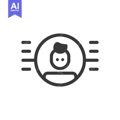 User Interface Icon Depicting a Person with Lines Indicating Data Flow