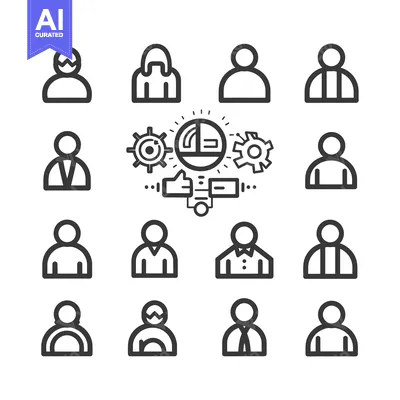 User Interface Icons Featuring People and Productivity Elements
