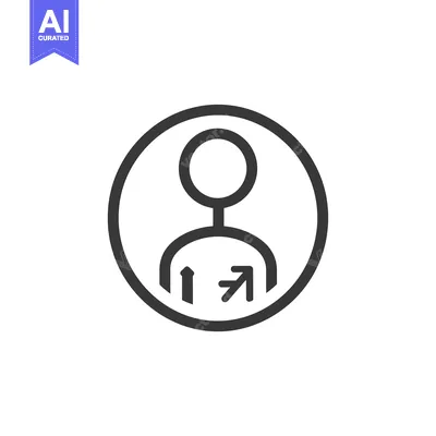 Premium design asset: User Profile Icon with Up and Right Arrow
