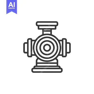Minimalist Line Art: Fire Hydrant Icon on White Background