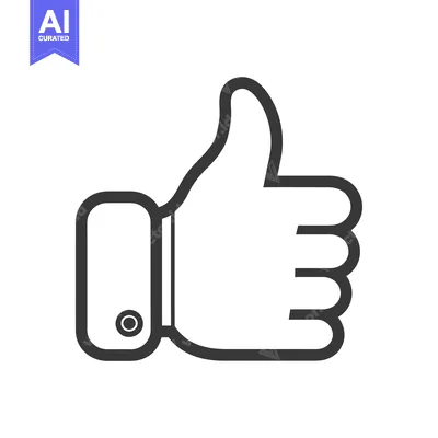 Popular premium asset: A Black and White Thumbs Up Hand Gesture Icon