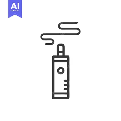 Premium design asset: Minimalist Vape Pen Icon with Smoke Trail on White Background