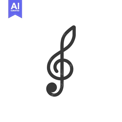 Popular premium asset: A Black and White Treble Clef Icon