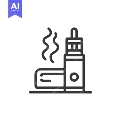 Modern Vape Device Icon with Vapor Trails in Minimalist Style