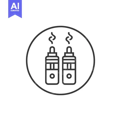 Aset desain premium: Two Vapes in a Circle: Minimalist Line Art Illustration on White Backg