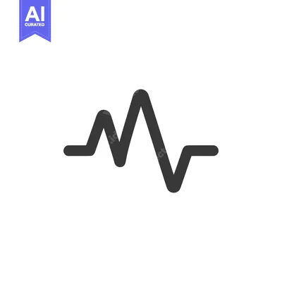 Minimalist Heartbeat Line Icon in Dark Gray on White Background