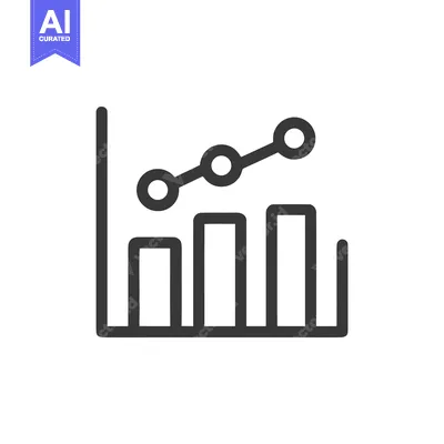 Ascending Bar Graph with Trend Line Icon, Business Growth Concept