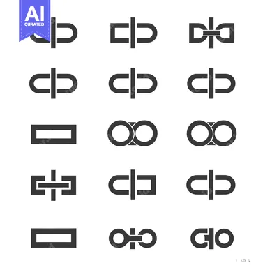 Aset premium populer: Variations of a Link or Chain Symbol in Black and White