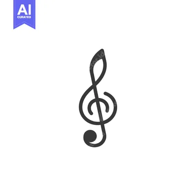 A Black and White Treble Clef Icon