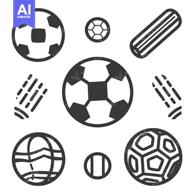 Various Soccer Balls and Motion Lines