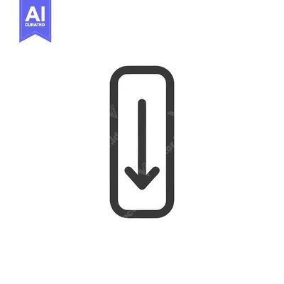 Popular premium asset: Downward Arrow Icon in Rounded Rectangle, Minimalist Design on White B