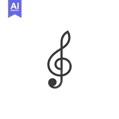 A Black and White Treble Clef Symbol