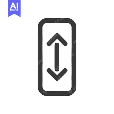 Vertical Arrows Inside Rounded Rectangle: Up and Down Movement Symbol