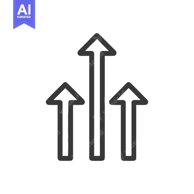 Ascending Arrows: Growth and Progress Icon in Minimalist Style
