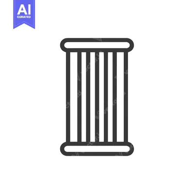 Simple Column Icon: Classic Architectural Element in Bold Outline Styl