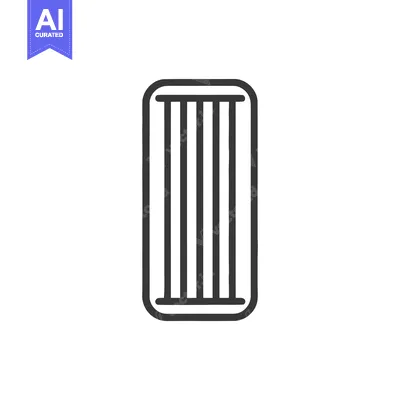 Aset premium populer: Minimalist Radiator Icon: Clean Lines, Modern Design, Heating Element