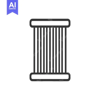 Minimalist Column Icon: Architectural Symbol with Clean Lines and Roun