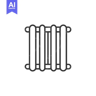 Minimalist Radiator Icon: Clean Line Art for Heating Systems