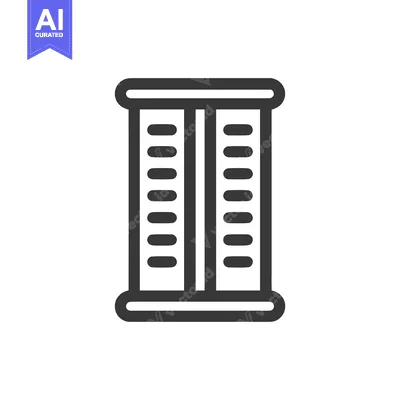 Minimalist Icon of a Double Column Structure with Rounded Edges