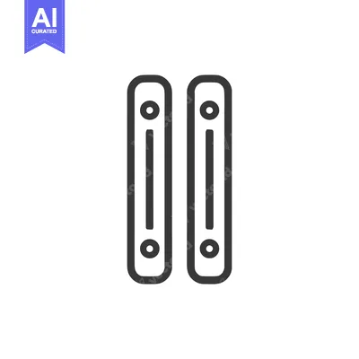 Minimalist Pause Symbol: Two Vertical Bars with Circles, Isolated on W