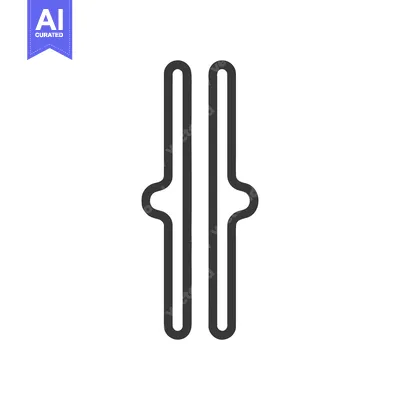 Minimalist Parallel Lines with Rounded Ends, Abstract Graphic Design E