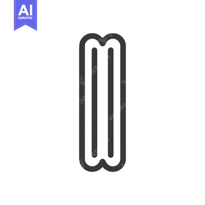 Minimalist Vertical Icon: Two Parallel Lines with Rounded Ends on Whit