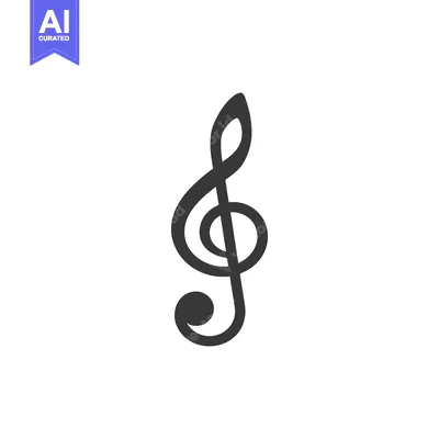 Aset desain premium: A Black and White Treble Clef Symbol