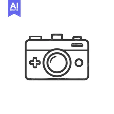 Minimalist Camera Icon: Bold Outline, Retro Design, Photography Symbol