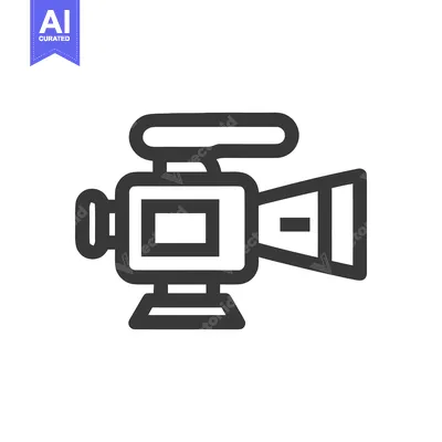 Bold Outline Icon: Professional Video Camera for Film Production