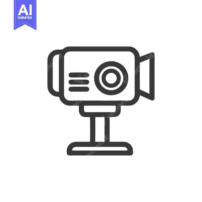 Retro Camera Icon: Bold Outline, Vintage Style, Surveillance Technolog