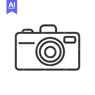 Minimalist Camera Icon: Bold Outline, Photography Symbol, Modern Desig