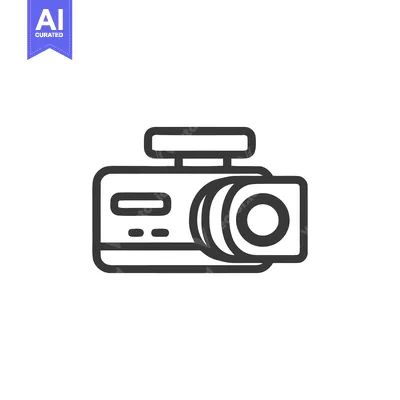Sleek Dashcam Icon: Modern Automotive Safety Technology Symbol in Bold