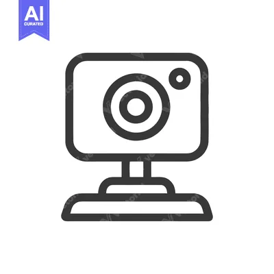 Webcam Icon: Simple, Bold Line Art for Digital Communication