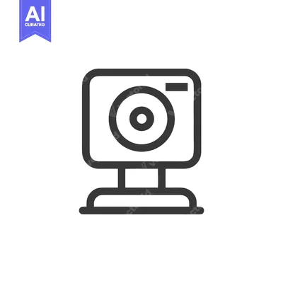 Minimalist Webcam Icon: Clean Line Art for Digital Communication