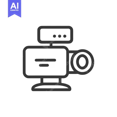 Minimalist Camera Icon: Bold Outline, Modern Design, White Background
