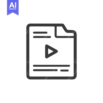 Minimalist Video File Icon: Play Button on Document Outline