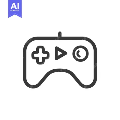 Aset desain premium: Minimalist Game Controller Icon with Directional Pad and Buttons