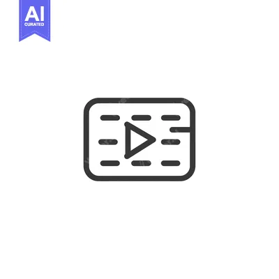 Premium design asset: Video playback icon with a rounded rectangle and play button