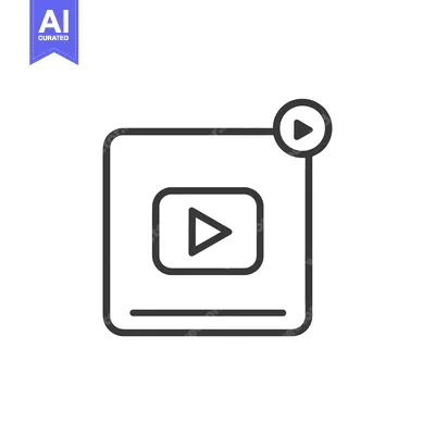 Video Player Icon with Play Button and Horizontal Line