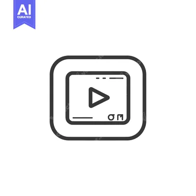Video Player Icon with Play Button and Rounded Square Frame