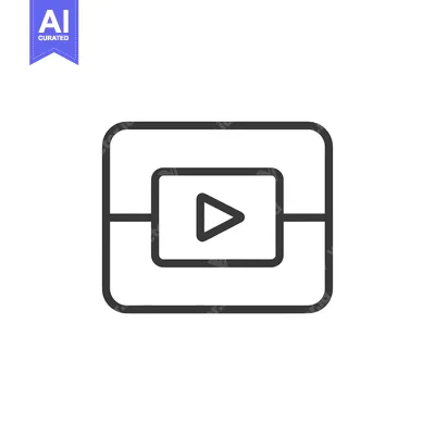 Video player icon with play symbol inside a square