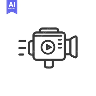 Action Camera Icon: Sleek Line Art for Adventure and Recording