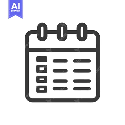 Minimalist Calendar Icon: Dark Gray Schedule on White Background