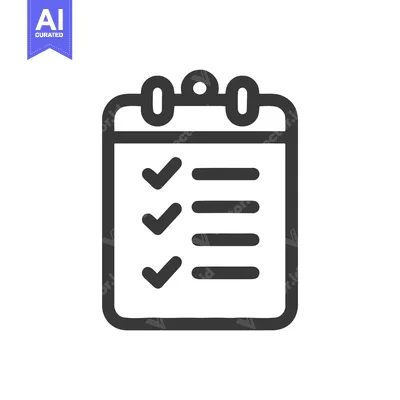 Minimalist Checklist Icon with Checkmarks and Lines on White Backgroun