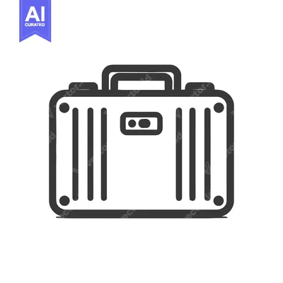 Minimalist Briefcase Icon: Bold Outline, Modern Design, Business Symbo