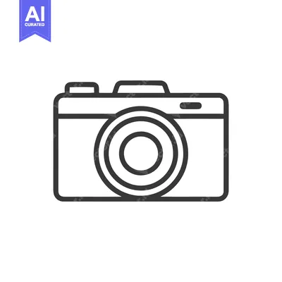 Aset premium populer: Minimalist Camera Icon: Clean Line Art for Photography Concepts